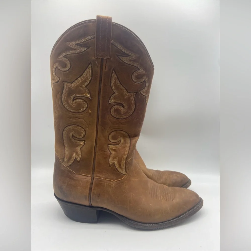 Panhandle Slim Embroidery Leather Western Cowboy Boots 9.5‎ D